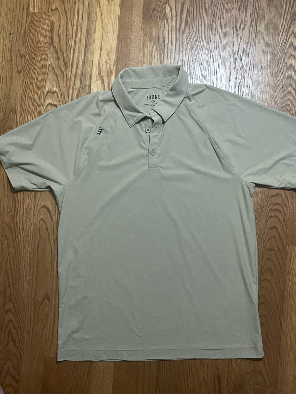Rhone Delta Pique Performance Polo Shirt Tan Khaki Size M